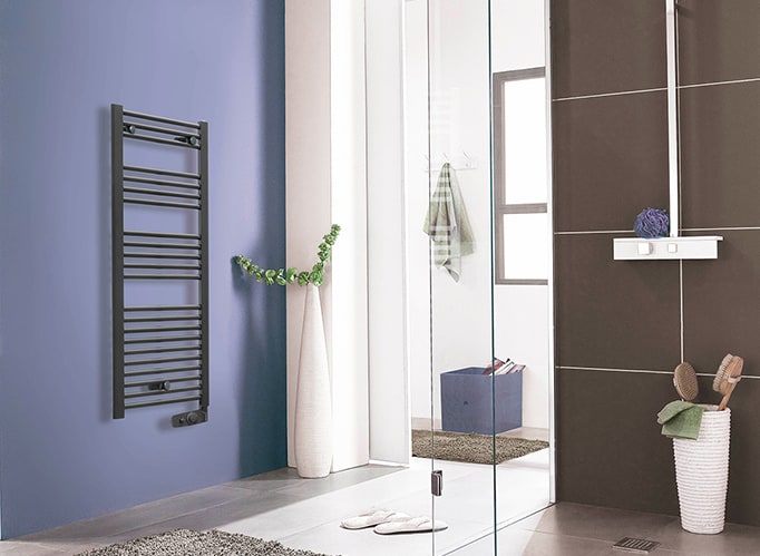 Anthracite Electric Towel Rails with thermostat